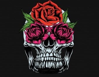 skull-roses-t-shirt-design_