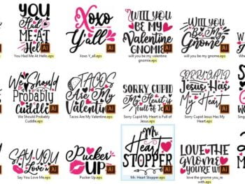 450 Valentine svg bundle vol 1