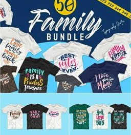 50 Family Quotes Tshirt | Tshirt Mega Bundle