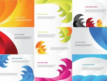 Various Color Business Cards Vector Free vector