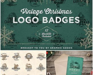 VINTAGE CHRISTMAS BADGES