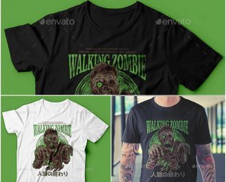 WALKING ZOMBIE T-SHIRT DESIGN