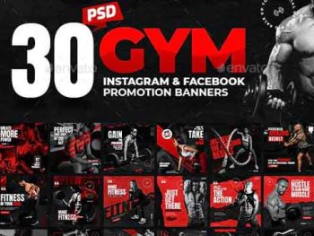 30-Instagram & Facebook Fitness GYM Banners