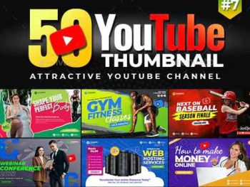 50-Youtube Thumbnail Templates