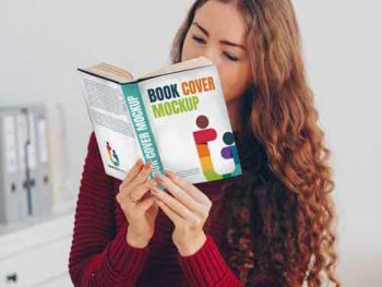 Girl-with-Book-Cover-Mockup