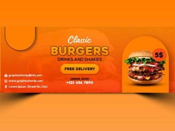 Fast food promotion facebook cover template