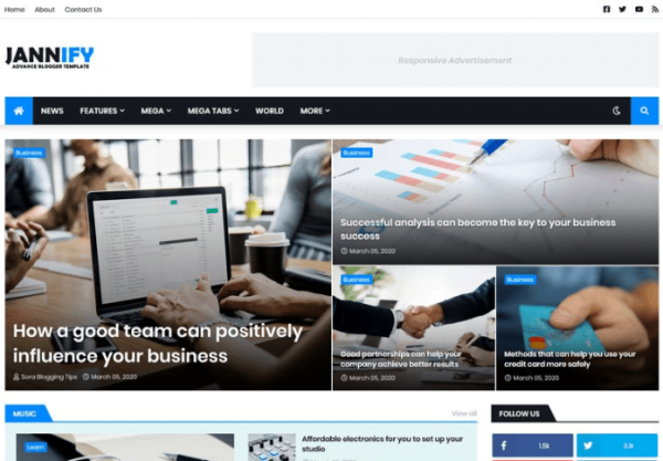 Jannify Responsive Blogger Template