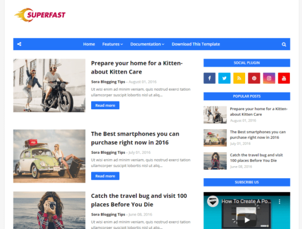 SUPERFAST BLOGGER TEMPLATE