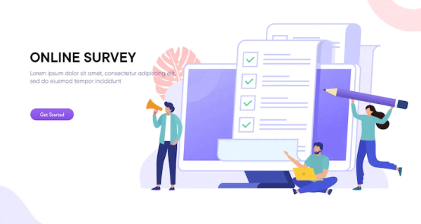 Online polling & survey illustration concept,