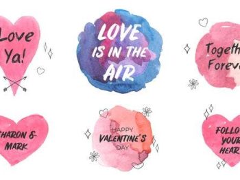 Love Is In The Air. Watercolor Titles