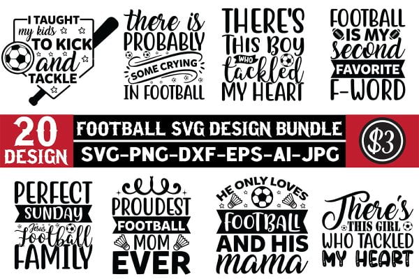 Football SVG Design Bundle