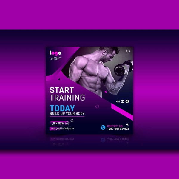 Free Instagram Fitness Business Model Post Design Template Download