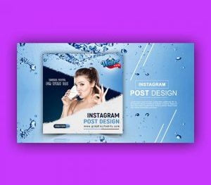 Free Water Ad Instagram Post Design Template Download