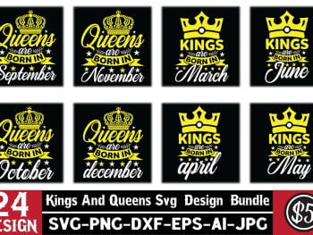 Kings and Queens SVG Design Bundle