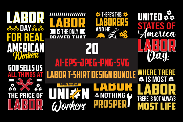 Labor Day T-Shirt Design Bundle