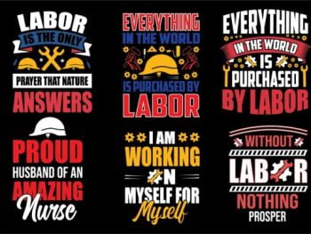 Labor T-Shirt Design Bundle