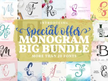 Monogram Fonts Big Bundle