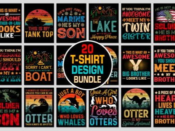 Retro Vintage Sunset T-Shirt Design Bundle