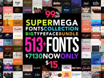 Super Mega Fonts Collection Big Typeface